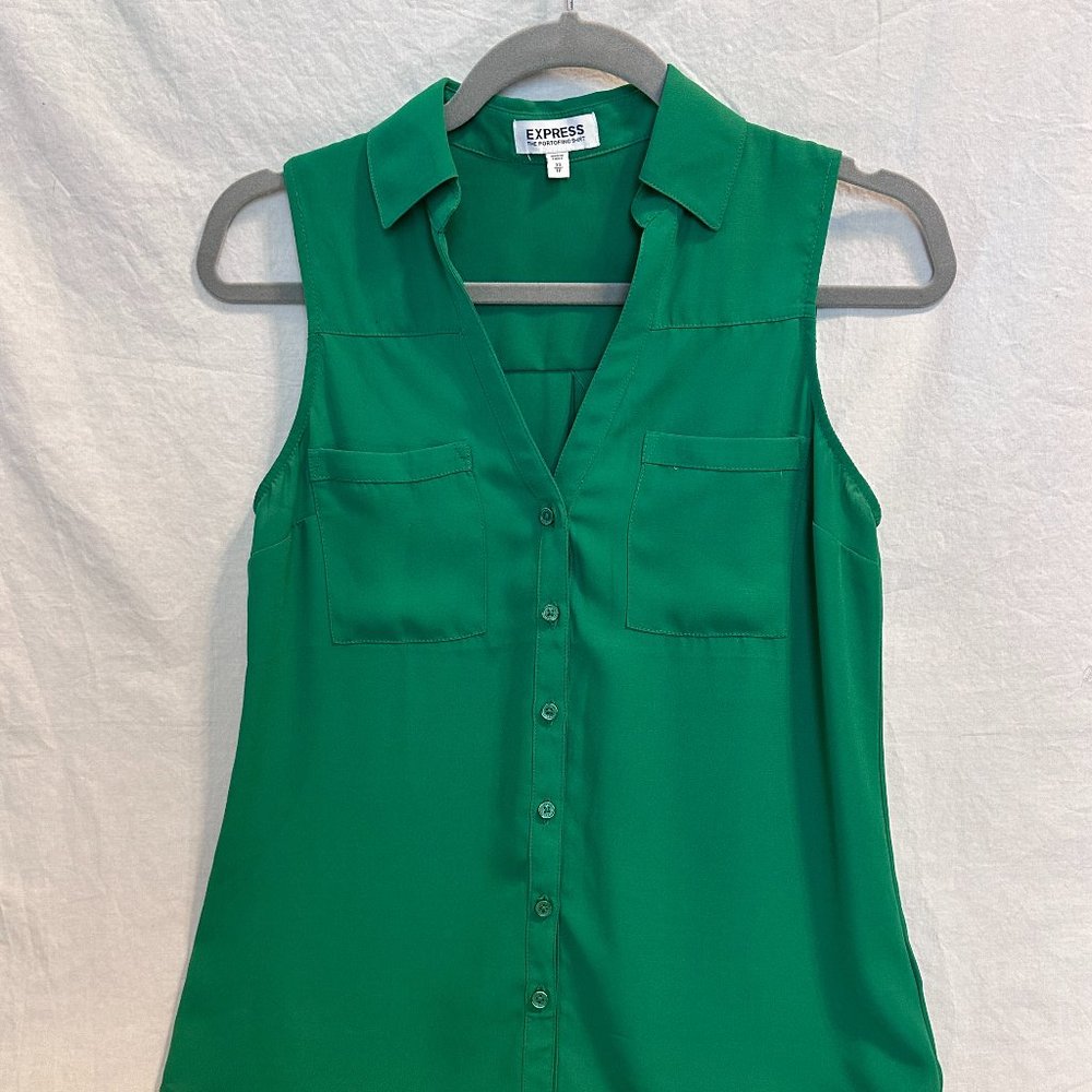 Express Portofino Original Green Sleeveless Top XS